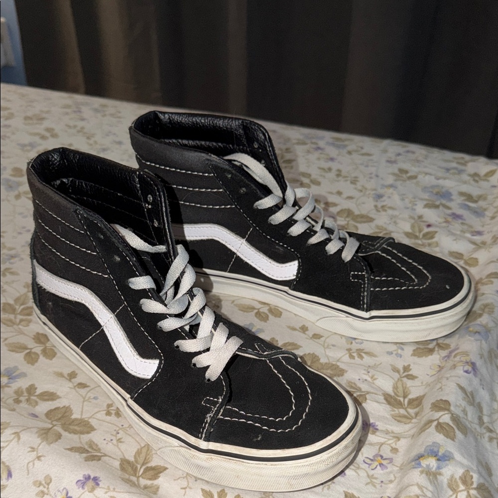 Vans Black and White High-Top Sneakers